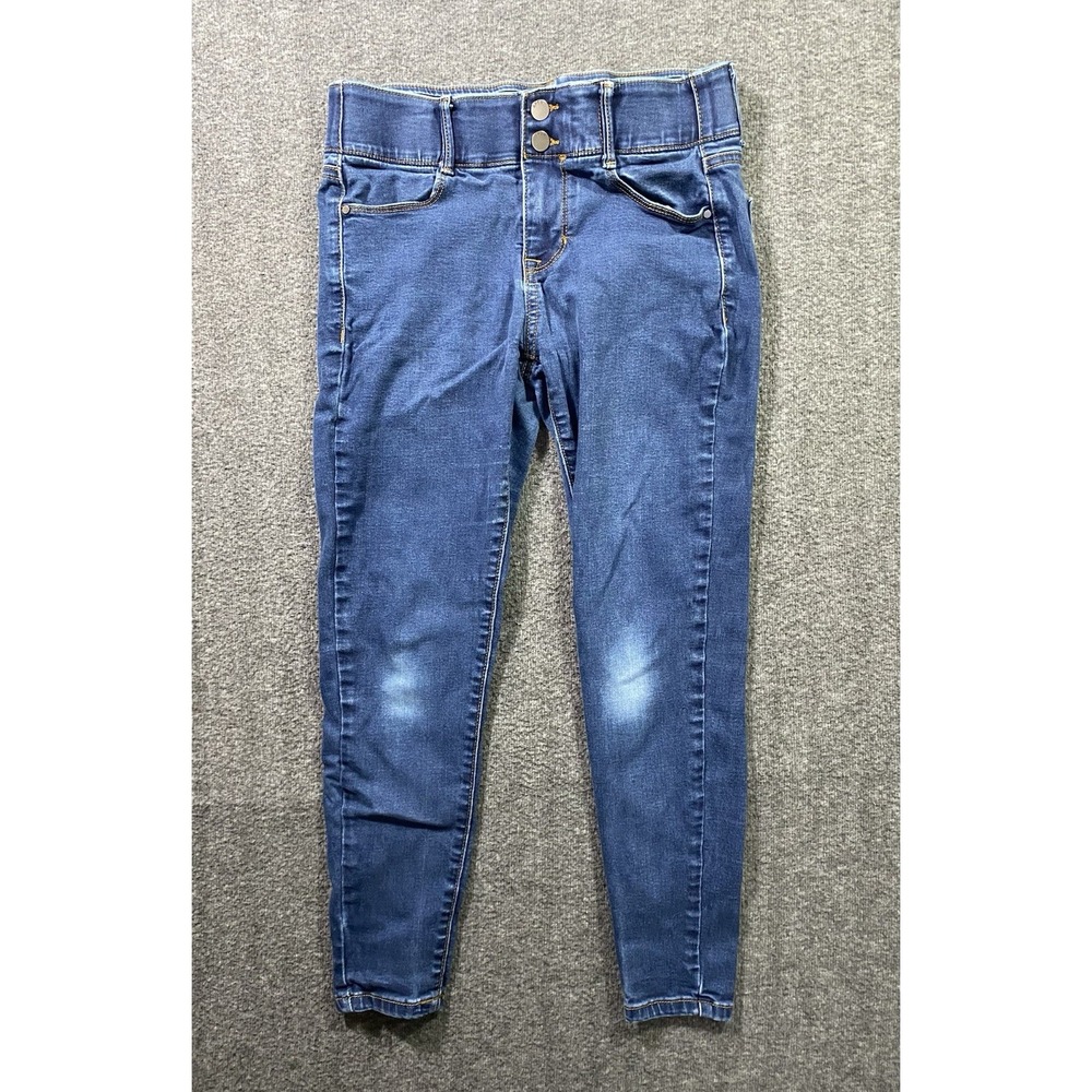 Apt 9 Womens 2 Button Skinny Ankle Jeans Medium Wash Stretch Size 10S